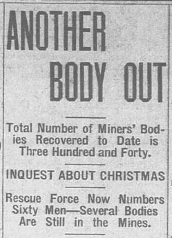 CDT 12.20.07 - pg 1 - Monongah bodies