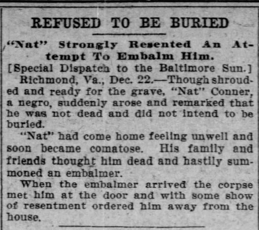 BS 12.23.07 pg 11 - refused to be buried