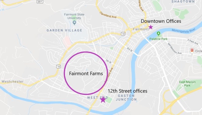 Fairmont map