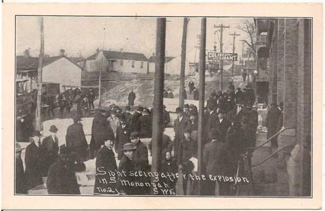 postcard, main street, outside morgue