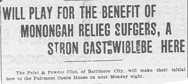 FWV 01.02.08 - pg 3 - Balimore troupe for Monongah