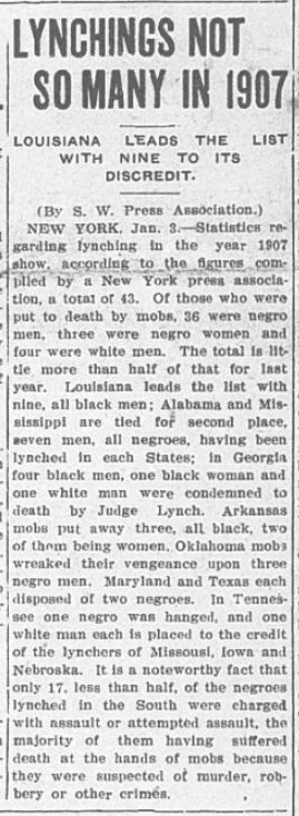FWV 01.03.08 - pg 1 - 1907 Lynchings